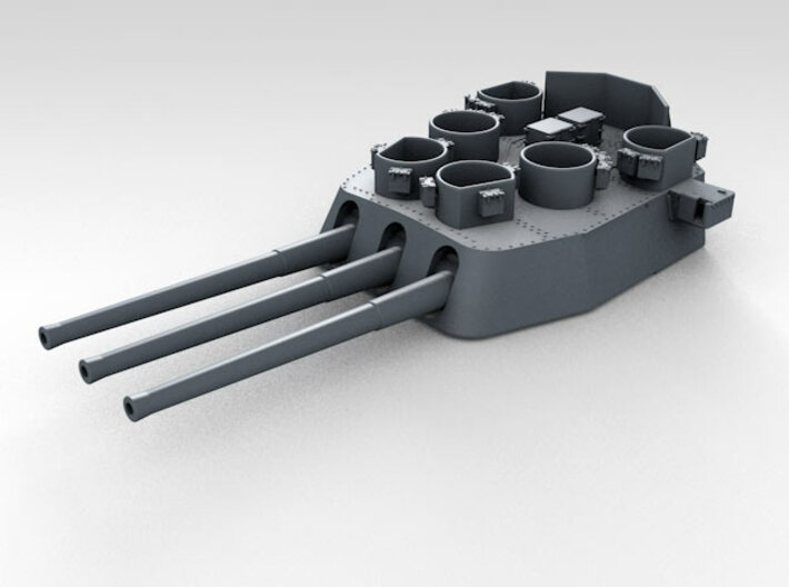 1/350 16"/45 MKI HMS Nelson Turrets 1945 3d printed 3d render showing X Turret detail