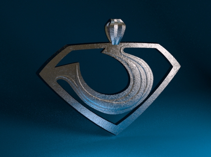 Zod &quot;Man of Steel&quot; Pendant 3d printed Stainless Steel Render
