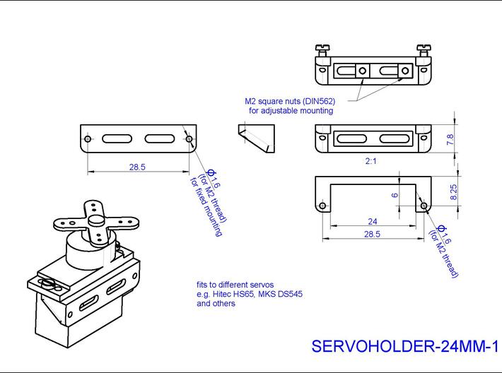 Servoholder-24mm-1-4pieces 3d printed 
