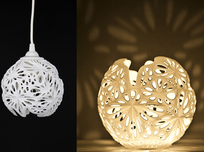 Snowflower Votive Candle Holder / Hang Light 3d printed votive and hanging light