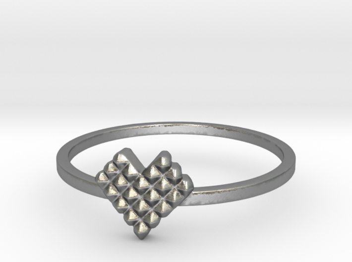 Crystallized Heart Ring (4-12) 3d printed