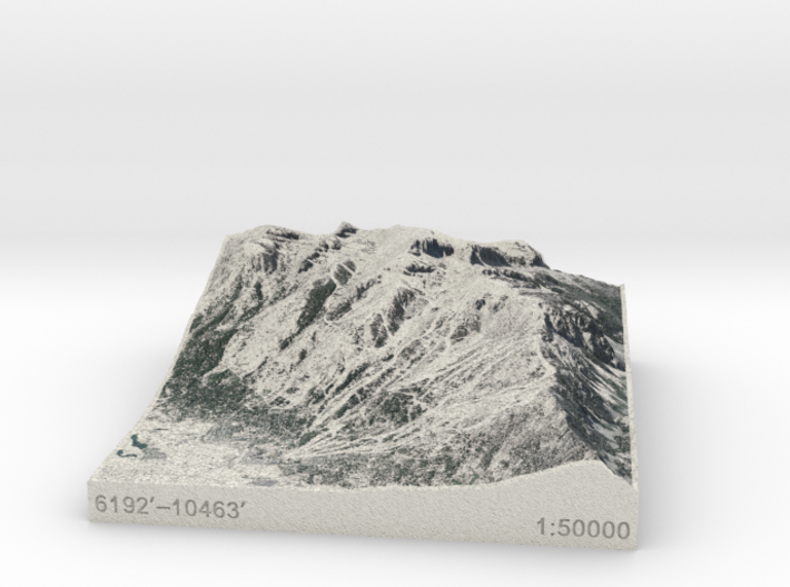 Jackson Hole in Winter, Wyoming, 1:50000 3d printed 