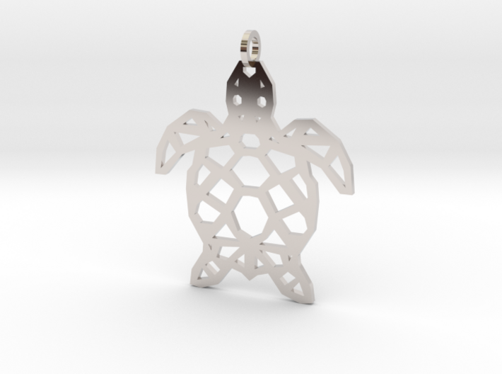 Geometric Turtle Necklace 3d printed