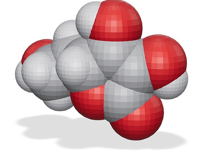 Vitamin c molecule (x40,000,000, 1A = 4mm) 3d printed