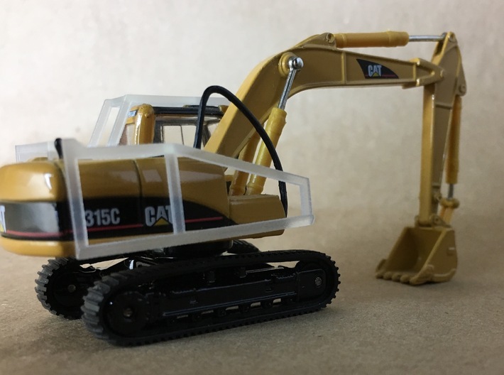1:87 Cat 315C Forestry Guarding Package 3d printed Guarding on a 1/87 Cat 315C (Excavator not included)