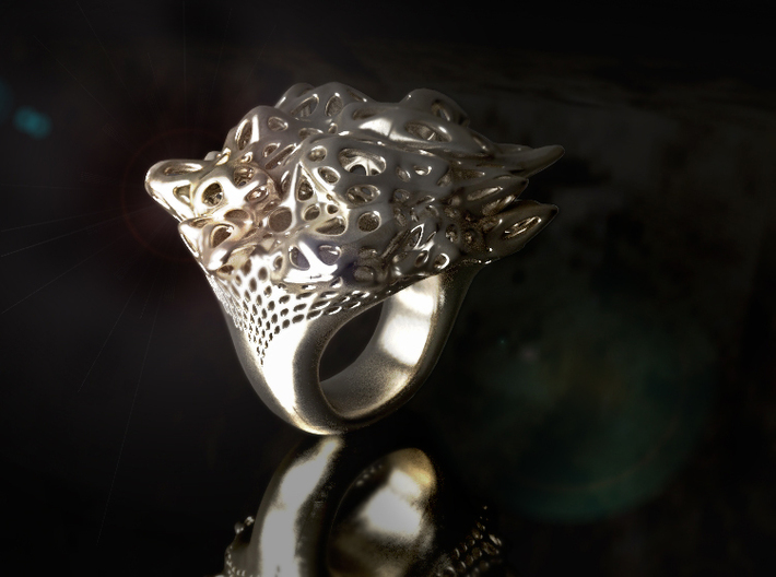 Nebula Ring 3d printed Nebula Ring in polished silver
