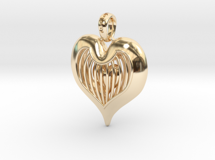 Heart In Cage - Valentine's Day 3d printed