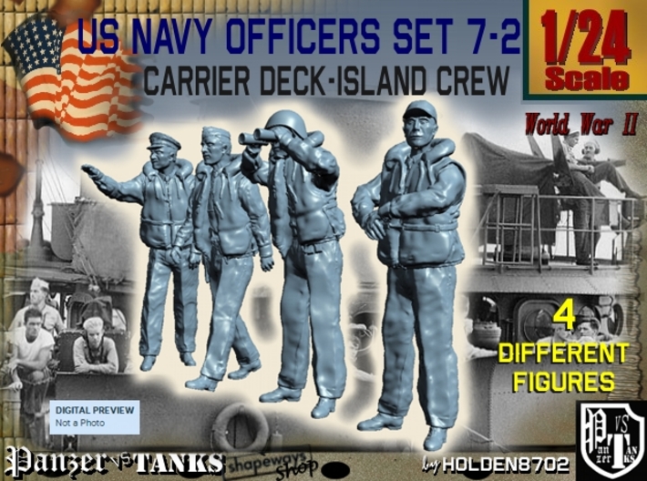 1-24 USN Officers Carrier Island Set7-2 3d printed