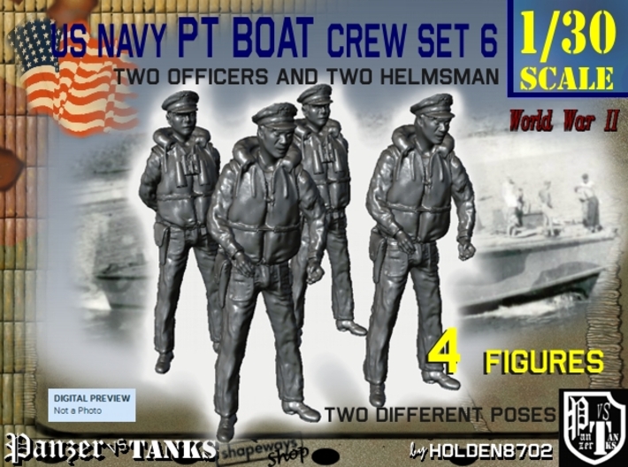 1-30 US Navy PT Boat Crew Set6 3d printed