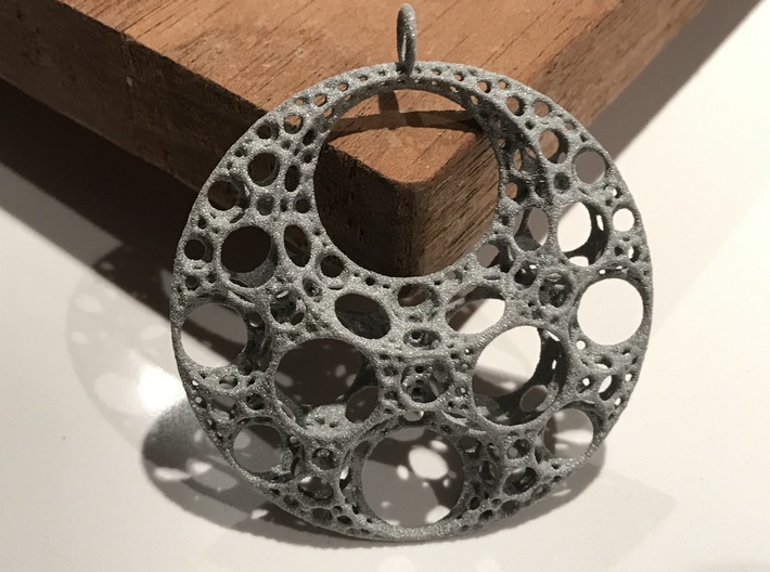 Klein Moon Pendant 3d printed Metallic Plastic