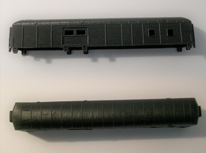 D&amp;RGW RPO Baggage Car NScale 3d printed Side and Top View 3Dprinted in HAD