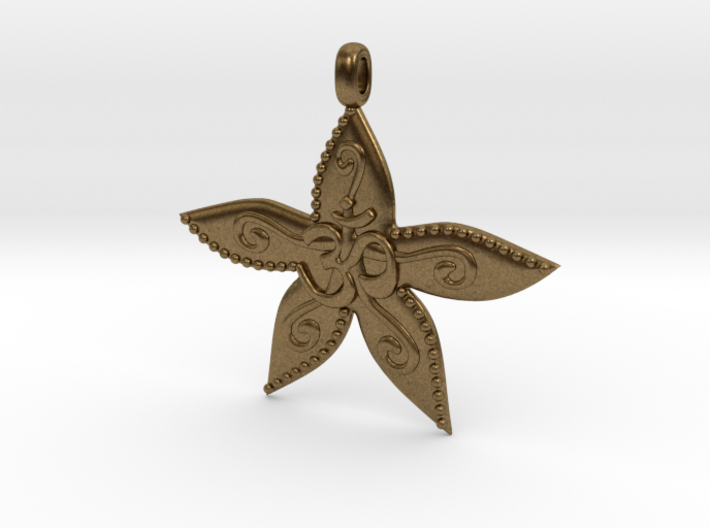 Starfish OM GOA Symbol Jewelry Necklace 3d printed