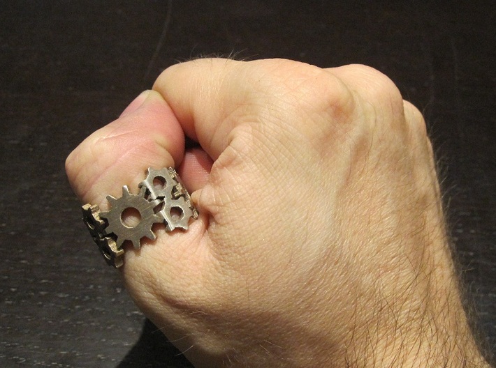 Steampunk Gear Ring 3d printed 