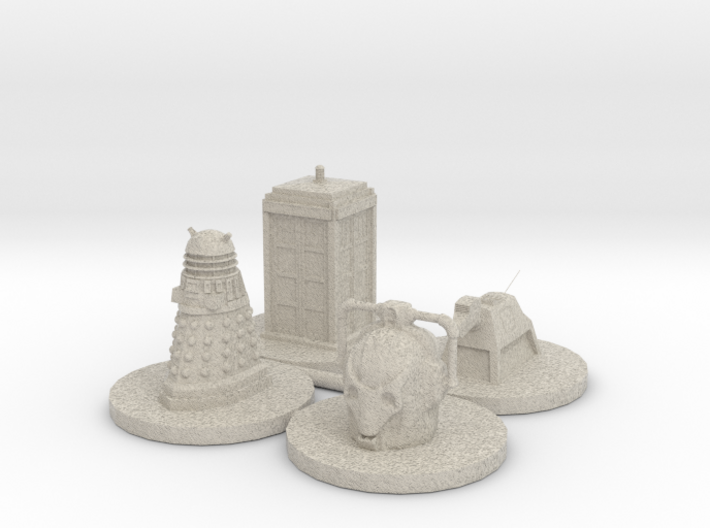 Monopoly type pawns Doctor Who 3d printed