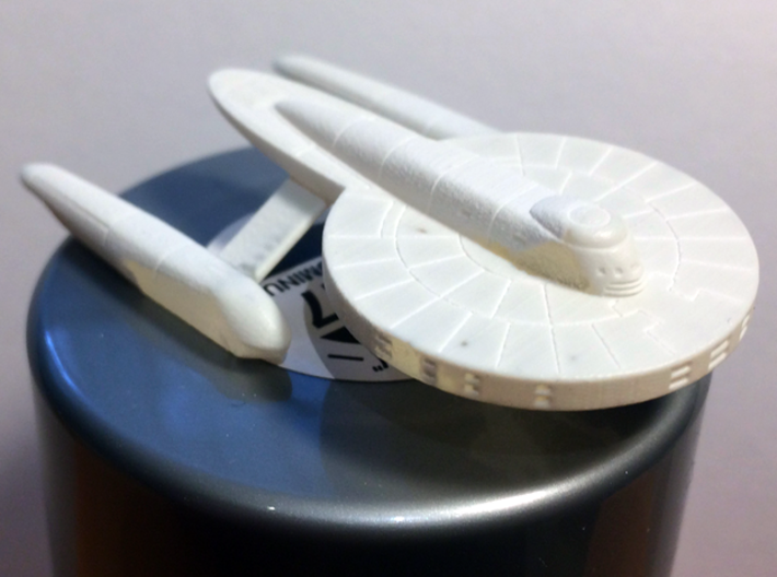 1/2500 Aspen Class Federation Frigate 3d printed Front 3/4 View, FUD after cleaning.