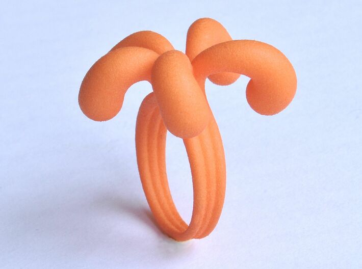 Water Drops Ring (From $19) 3d printed Water Drops Ring Orange
