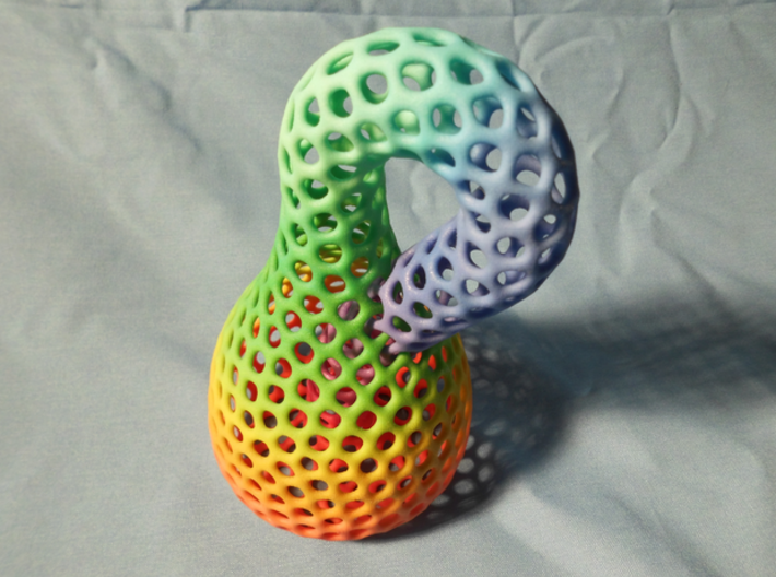Color Klein bottle irregular holes weave 3d printed