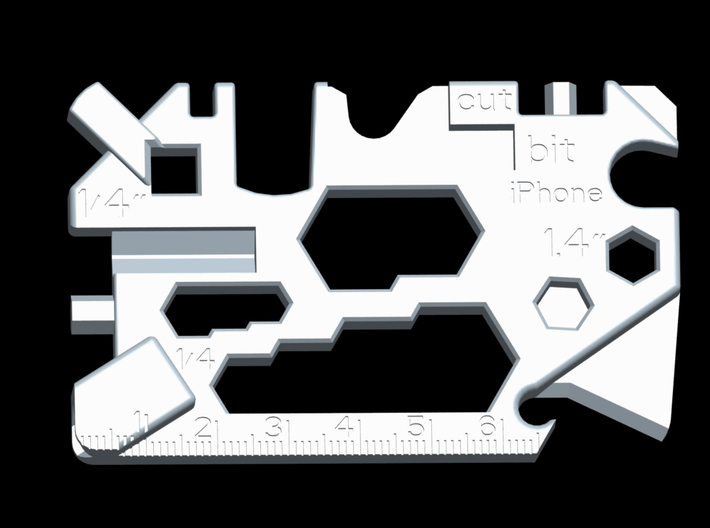 MultiCard - universal lightweight pocket tool 3d printed 