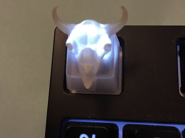 Bison Skull Cherry MX Keycap 3d printed 