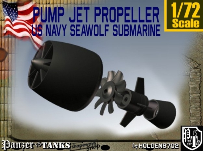 1-72 Pump Jet Seawolf Submarine Propeller 3d printed 