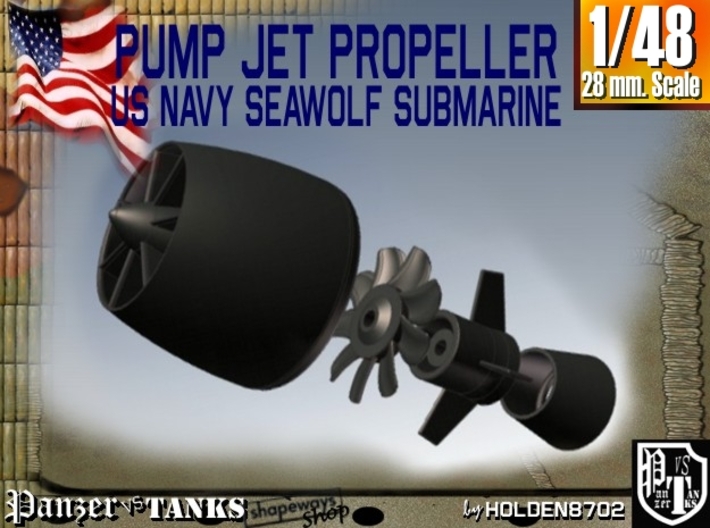1-48 Pump Jet Seawolf Submarine Propeller 3d printed 