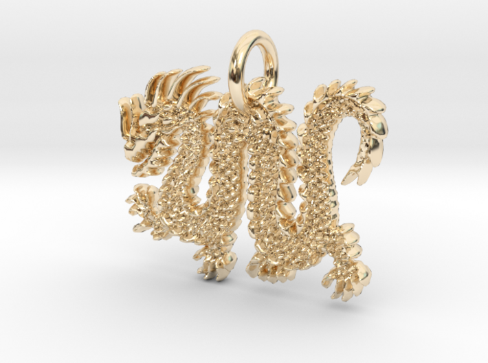 Chinese Dragon Pendant 3d printed