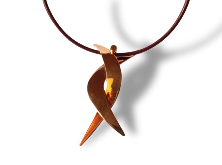 Donna pendant 3d printed Polished Brass