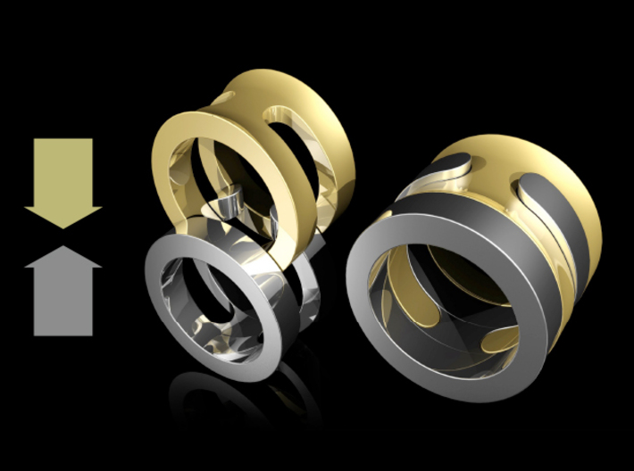 SIMBIOSI US 5.75 (EU 50.87) 3d printed Two identical rings can be put together