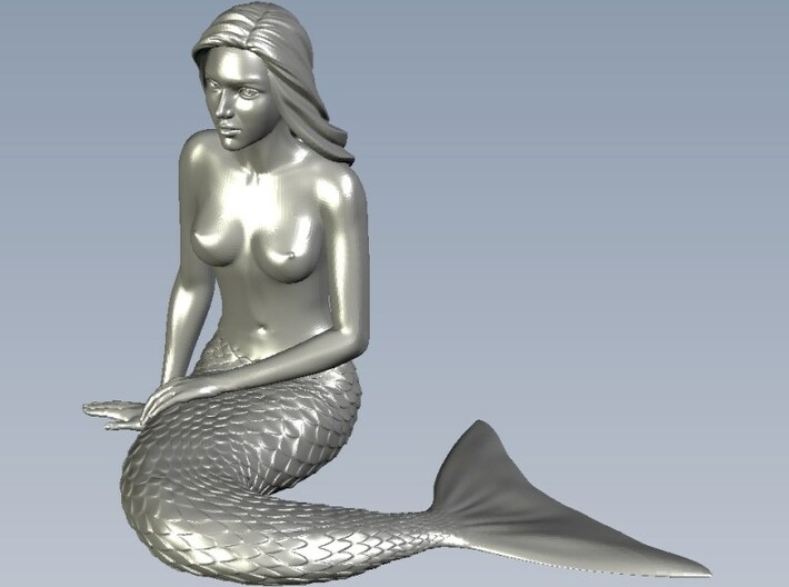 1/15 scale mermaid laying on beach figure 3d printed 