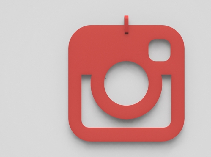 Instagram Pendent 3d printed Red Plastic