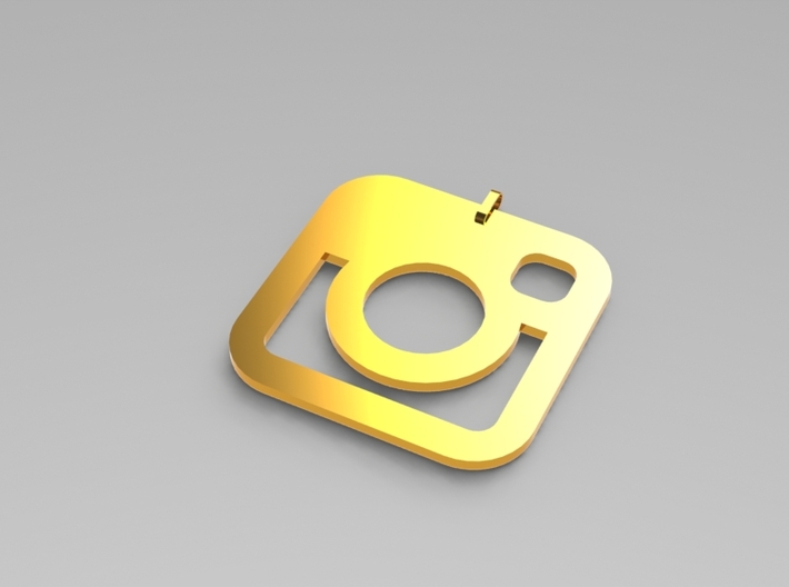 Instagram Pendent 3d printed Gold