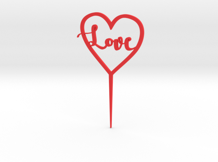 Love inside Heart Cake Topper 3d printed