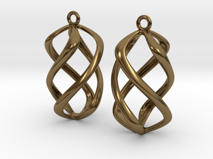 Twisty Earrings in Precious Metals 3d printed