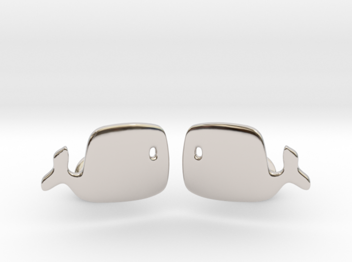 Whale Cufflinks 3d printed