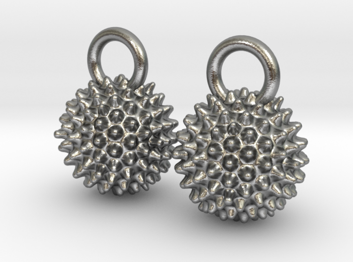 Ragweed Pollen Earrings - Nature Jewelry 3d printed