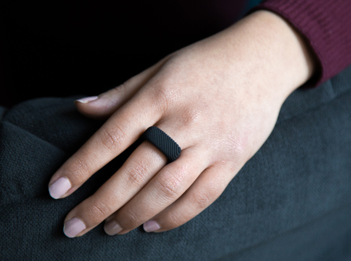 archetype - signature ring 3d printed pictured material: black plastic