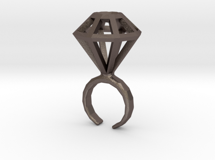 Haxagonal diamond ring - standard size 3d printed