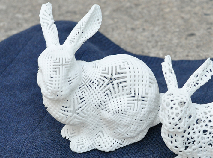 Bunny with Japanese stencil pattern 3d printed