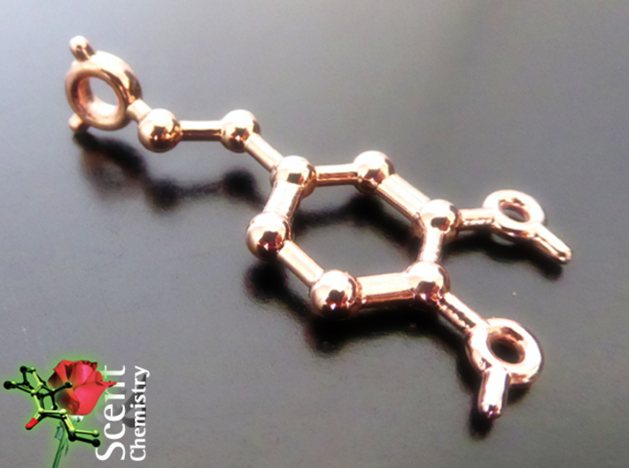 Dopamine 3d printed 14k Rose-gold plated dopamine pendant.