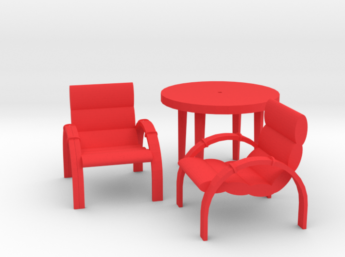 Patio Table With 2 Chairs 3d printed