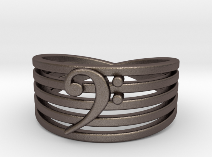 Bass Clef Ring 3d printed