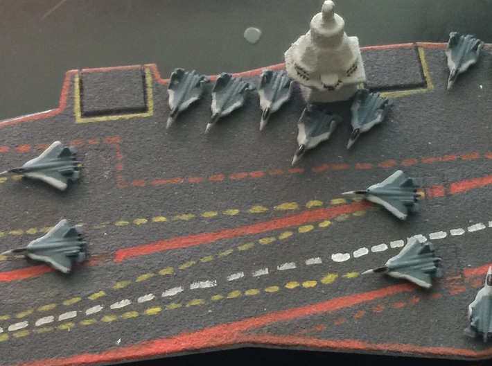PAK FA Carrier Fighter Set, 12 pc, 1/1800 3d printed Painted Sample on 23000E