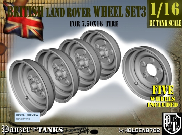 1-16 Land Rover 750x16 Wheels Set3 3d printed