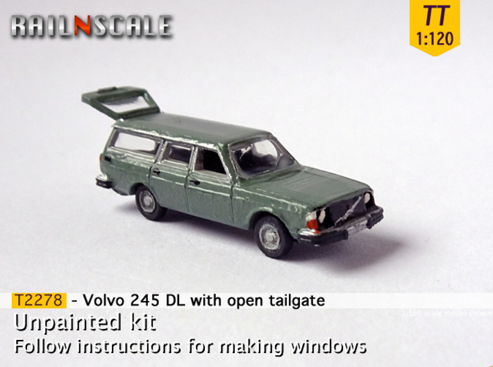 Volvo 245 DL with open tailgate (TT 1:120) 3d printed