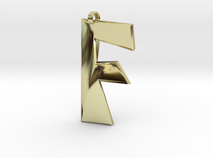 Distorted letter F 3d printed