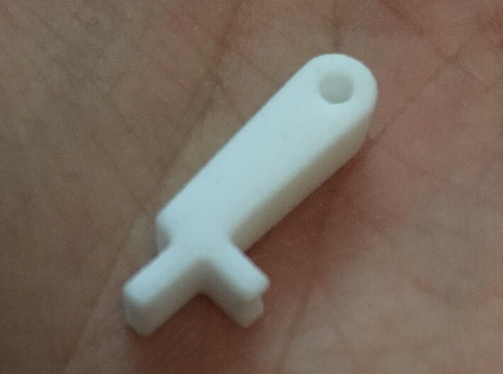 Concave Hop up arm/lever for Striker S1 3d printed How it looks, in white strong &amp; flexible