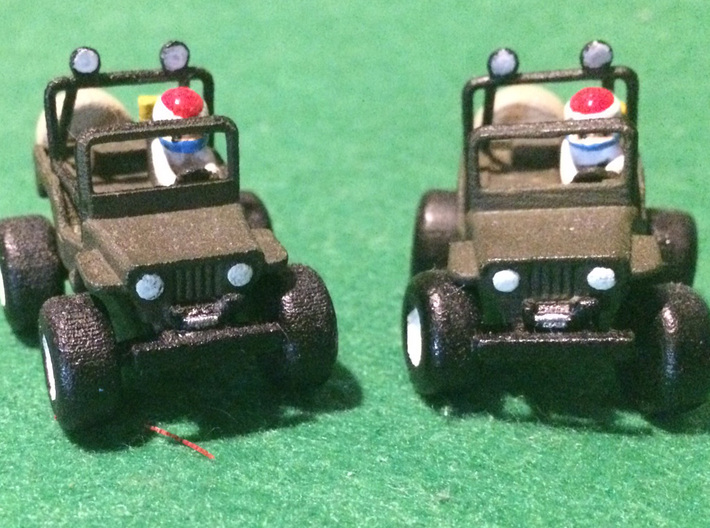 Wild Willy M38 model with turned in wheels 3d printed together with the model with the wheels straight