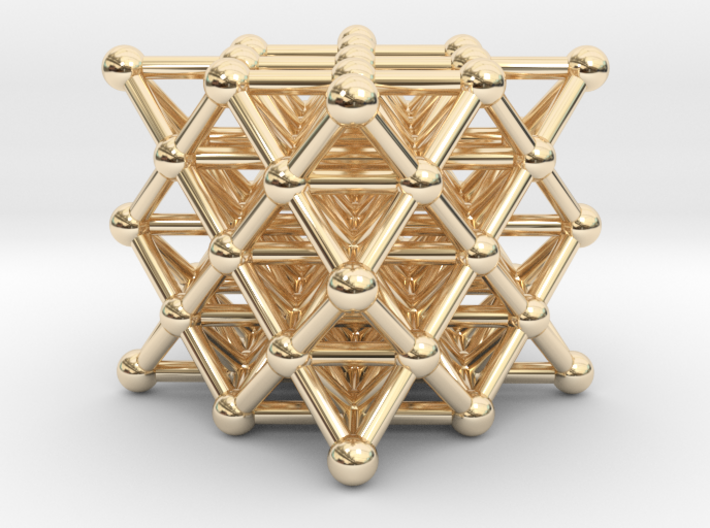 64 Tetrahedron Grid - Isotropic Vector Matrix 3d printed