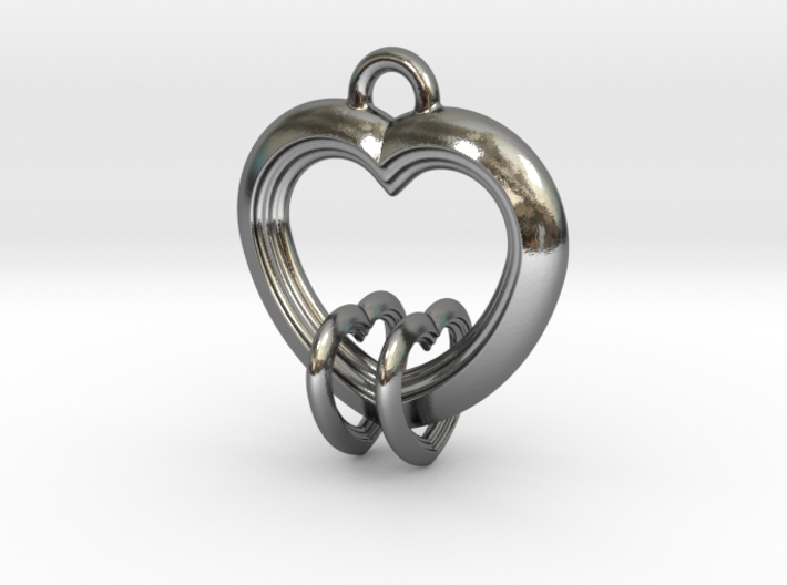 2 Hearts Linked in Love 3d printed