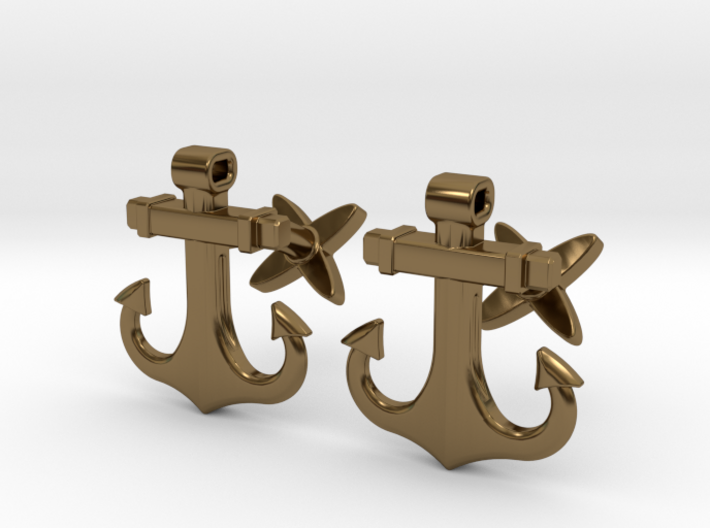 Anchor Cufflinks 3d printed
